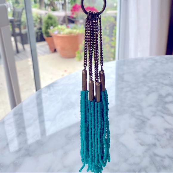 BOHO LONG PENDANT NECKLACE with TURQUOISE - Picture 4 of 5